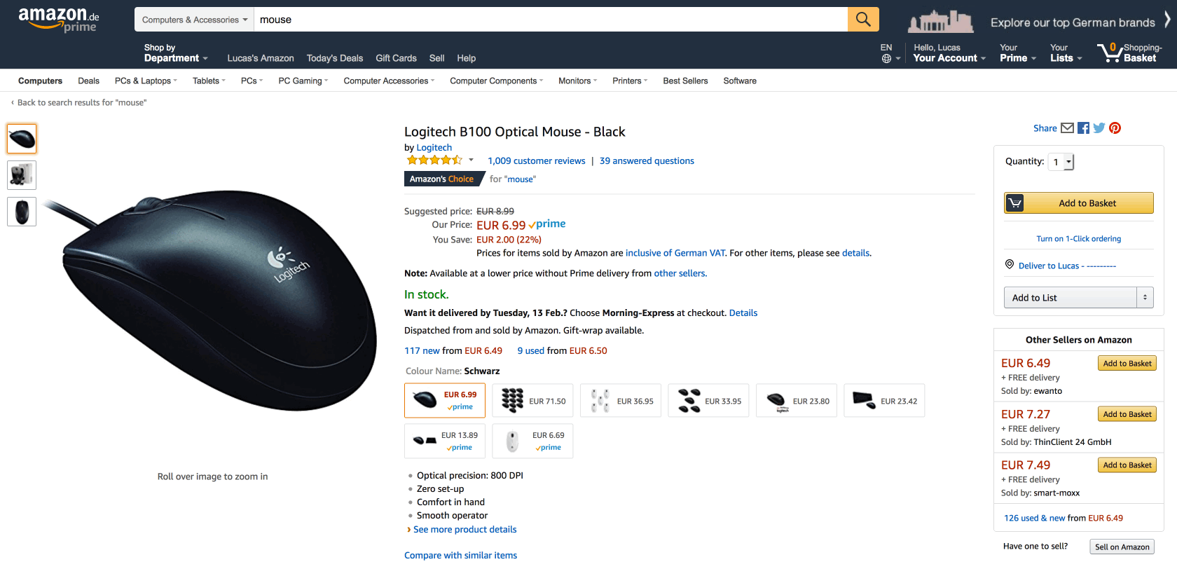 Animated gif showing the product's page on Amazon